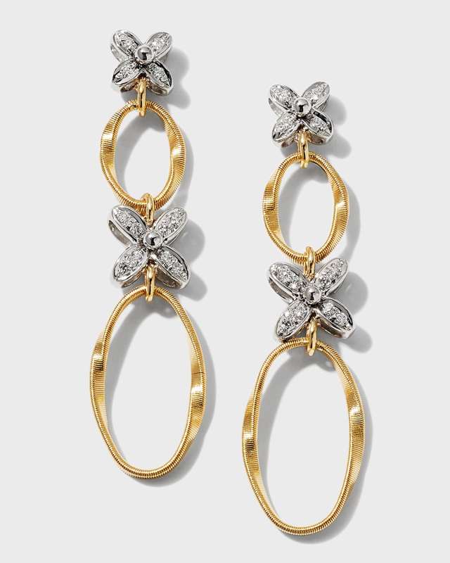 Marrakech Onde 18k Yellow and White Gold Double-Drop Earrings